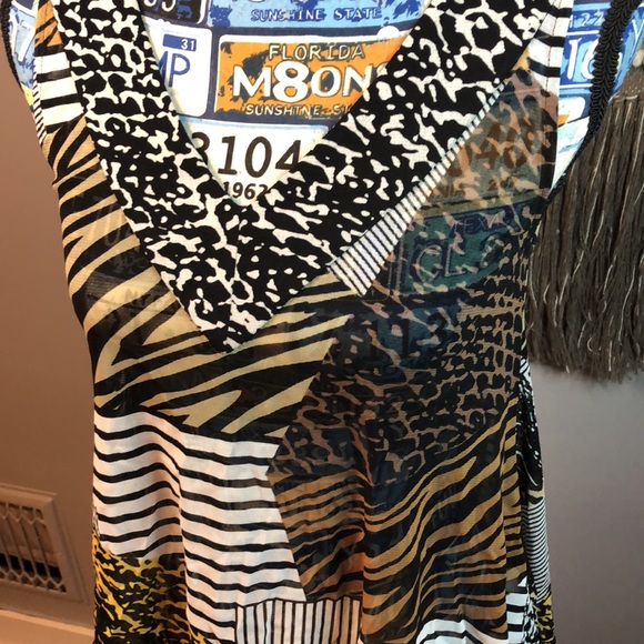 👑 Lynn Ritchie Silver Jungle Print Tank Top XS - Picture 2 of 9